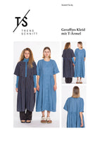 No85 gerafftes Kleid mit T-Ärmel